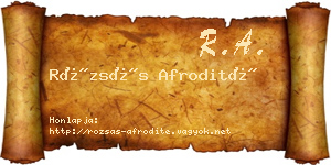 Rózsás Afrodité névjegykártya